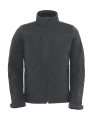 Heren Softshell Jas B&C Hoodie JM950 dark grey